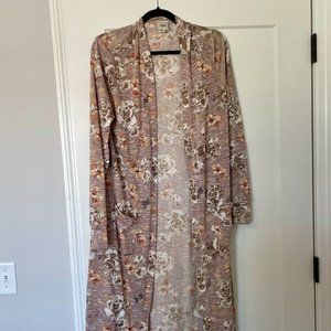 Daytrip Long Duster blush w/roses Women's XL